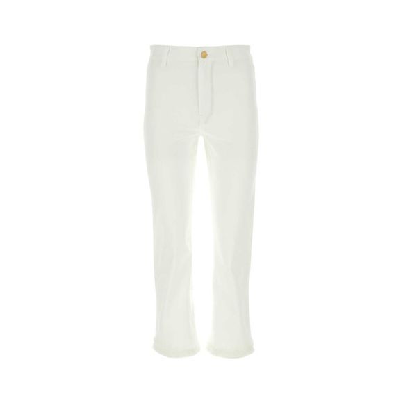S Maxmara Women White Stretch Cotton Tracy Pant - Picture 1 of 2